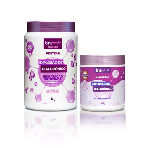 Kit Creme de Pentear + Gelatina Explosão de Hialurônico (2 itens) | bn.Cachos Kit Creme de Pentear + Gelatina Explosão de Hialurônico (2 itens) | bn.Cachos